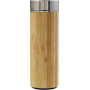 Bamboo and stainless steel double walled bottle brown