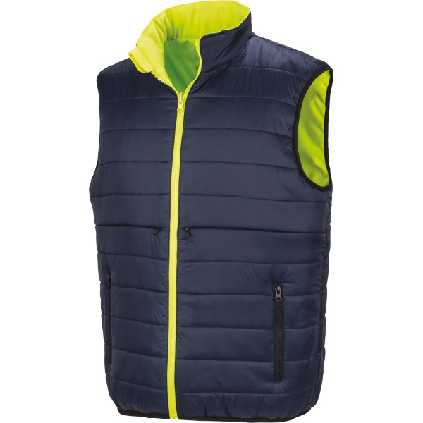 Reversible soft padded safety gilet Fluorescent Yellow / Navy 3XL