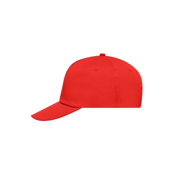 MB001 5 Panel Promo Cap Lightly Laminated signaal-rood one size