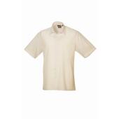 Short Sleeve Poplin Shirt, Natural, 17.5, Premier