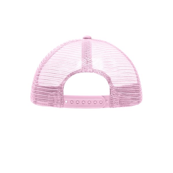MB071 5 Panel Polyester Mesh Cap for Kids - white/baby-pink - one size