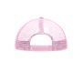 MB071 5 Panel Polyester Mesh Cap for Kids - white/baby-pink - one size