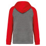 Kinder multisport-joggingbroek tweekleurige sweater met capuchon Grey Heather / Sporty Red 12/14 ans