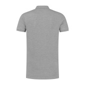 L&S Polo Fit Heavy Mix SS grey heather L