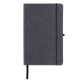 A5 hardcover notesbog i genanvendt læder, grå