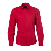 Ladies' Shirt Longsleeve Poplin - red - 3XL