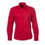 Ladies' Shirt Longsleeve Poplin - red - XS