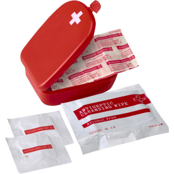 Plastic first aid kit Mila red