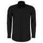 Long Sleeve Tailored Poplin Shirt, Black, 13.5, Kustom Kit