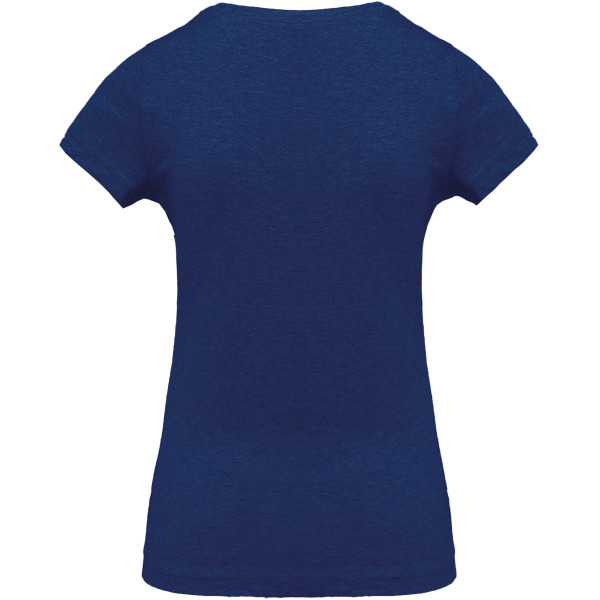 Dames-t-shirt BIO-katoen ronde hals Ocean Blue Heather M