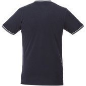 Elbert piqué heren t-shirt met korte mouwen - Navy/Grijs gemeleerd/Wit - 3XL