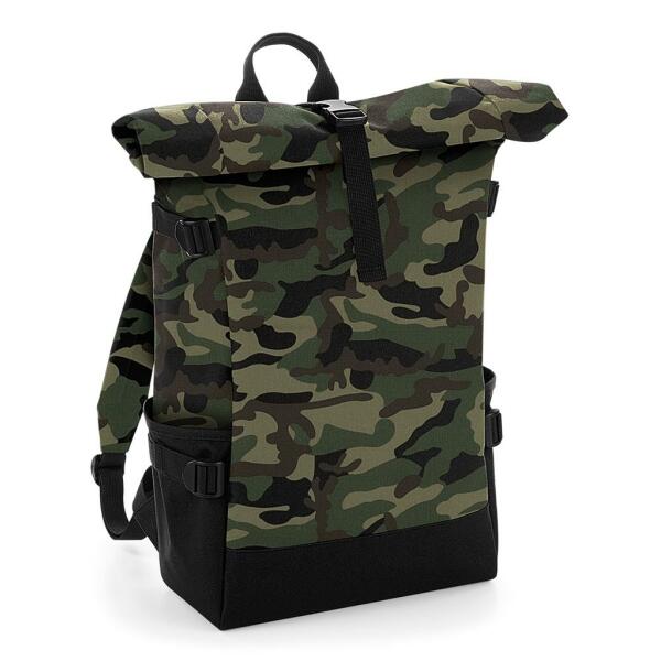 BagBase Block Roll-Top Backpack, Jungle Camo, ONE, Bagbase