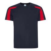 AWDis Cool Contrast Wicking T-Shirt, French Navy/Fire Red, L, Just Cool