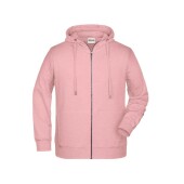 Men's Zip Hoody - rose-melange - 5XL