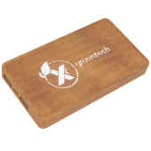 SCX.design P38 houten powerbank van 5000 mAh voor draadloos opladen met oplichtend logo