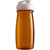 H2O Active® Pulse 600 ml drikkeflaske med fliplåg & infuser - Transparent orange/Hvid