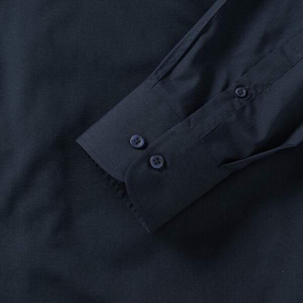 RUS Men LSL Tailored Polycot. Poplin Shirt, French Navy, 4XL