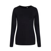 AWDis Ladies Long Sleeve Tri-Blend T-Shirt, Solid Black, L, Just Ts