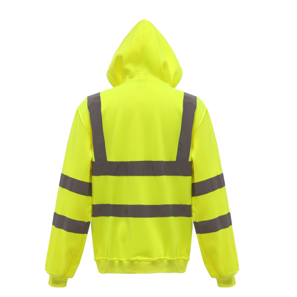 Full Zip Hooded Sweatshirt Hi Vis Yellow XXL