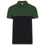 Ecologische uniseks polo met korte mouwen in twee kleuren Black / Forest Green 5XL