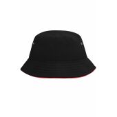 MB013 Fisherman Piping Hat for Kids - black/red - one size