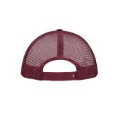 MB070 5 Panel Polyester Mesh Cap wit/dieprood one size