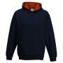 AWDis Kids Varsity Hoodie, New French Navy/Fire Red, 12-13, Just Hoods
