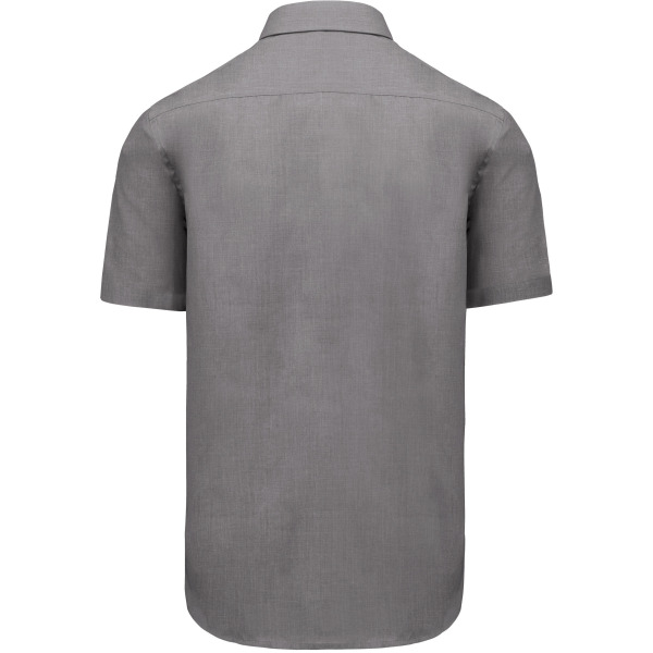 Overhemd in onderhoudsvriendelijk polykatoen-popeline korte mouwen heren Marl Storm Grey XL