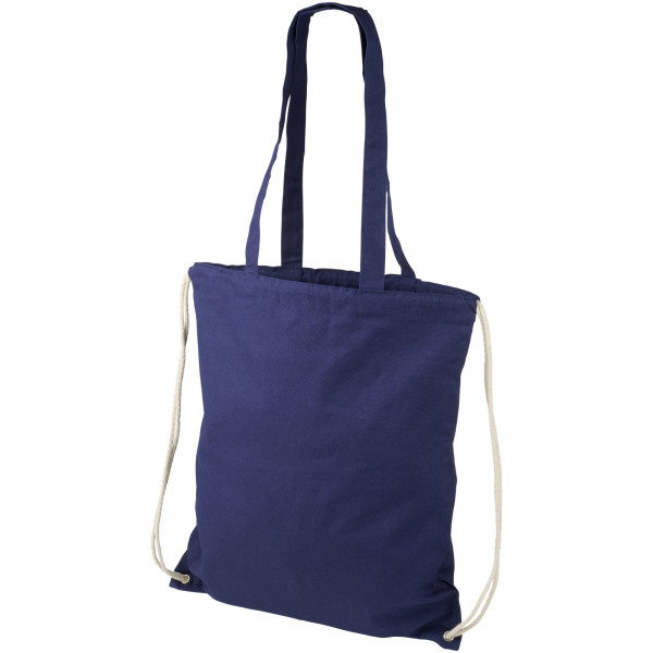 Eliza 240 g/m² cotton drawstring backpack 6L - Navy