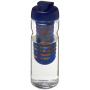 H2O Active® Base Tritan™ 650 ml sportfles en infuser met flipcapdeksel - Transparant/Blauw