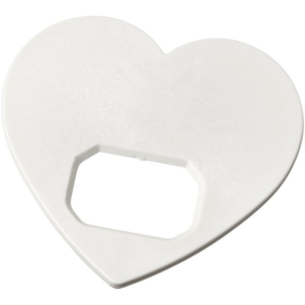 Amour heart-shaped bottle opener - White