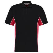 Track Poly/Cotton Piqué Polo Shirt, Black/Red, XL, Kustom Kit