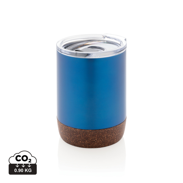 RCS gerecycled roestvrijstalen koffiebeker met kurk, blauw