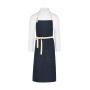 SANTORINI - Contrasted Bib Apron with Pocket - Navy - One Size