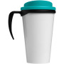 Brite-Americano® grande 350 ml insulated mug - Solid black/Aqua blue