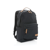 Impact AWARE™ 16 oz. recycled canvas laptop rugzak, zwart