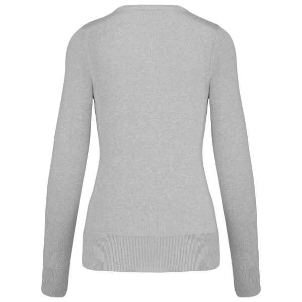 Dames pullover met v-hals Grey Melange XL