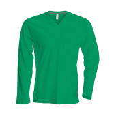 Men's long-sleeved V-neck T-shirt Kelly Green XXL