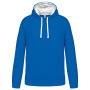 Hooded sweater met contrasterde capuchon Light Royal Blue / White XL