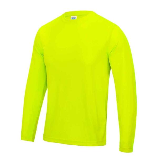AWDis Cool Long Sleeve Wicking T-Shirt, Electric Yellow, XXL, Just Cool