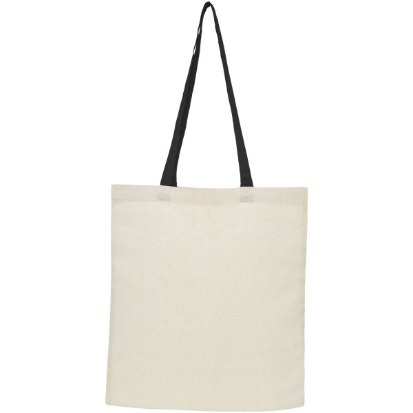 Nevada 100 g/m² cotton foldable tote bag 7L - Natural/Solid black