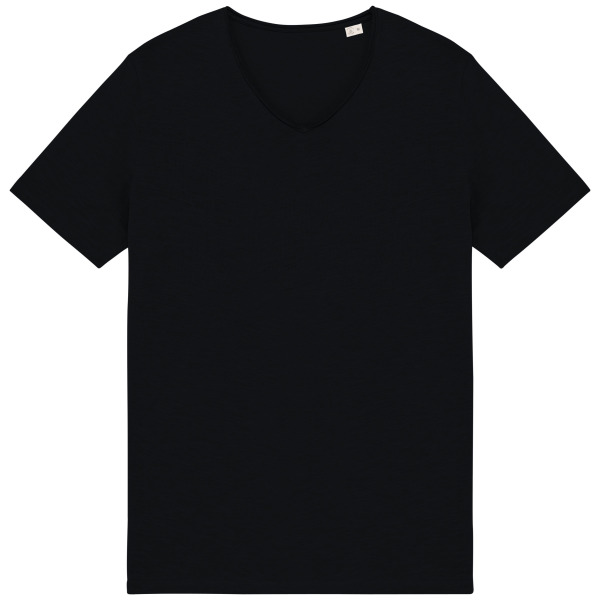 Slub heren T-shirt met onafgewerkte randen Black 3XL