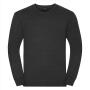 RUS Men V-neck Knitted Pullover, Charcoal Marl, 4XL