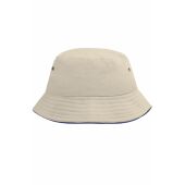 MB013 Fisherman Piping Hat for Kids - natural/navy - one size
