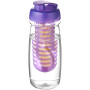 H2O Active® Pulse 600 ml sportfles en infuser met flipcapdeksel - Transparant/Paars