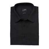 Men's Shirt Shortsleeve Poplin - black - 4XL