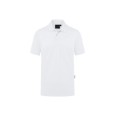PM 6 Men's Workwear Polo Shirt Modern-Flair, from Sustainable Material , 51% GRS Certified Recycled Polyester / 47% Conventional Cotton / 2% Conventional Elastane - white - 2XL