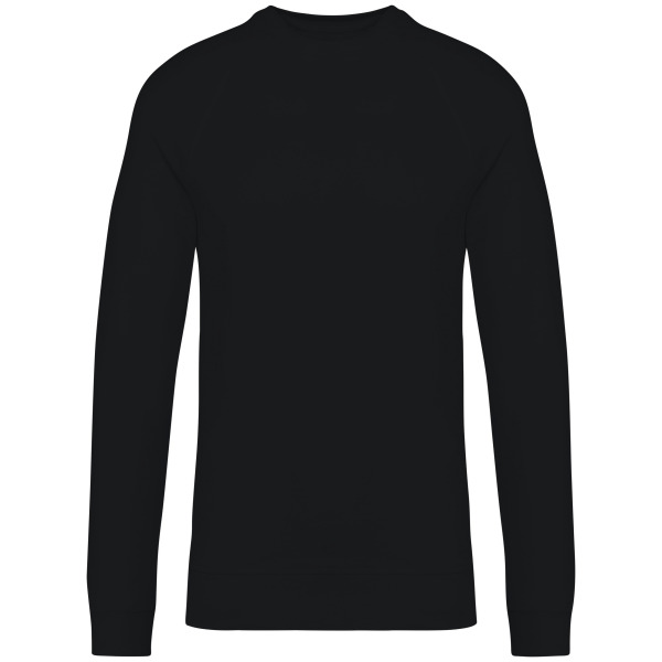 Uniseks ecologische sweater met ronde hals en raglanmouwen French Terry Black XXS
