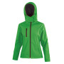 Core Ladies Tx Performance Hooded Soft Shell Jacket Vivid Green / Black S