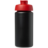 Baseline® Plus grip 500 ml sportflaska med uppfällbart lock - Svart/Röd